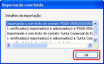 Importao concluda